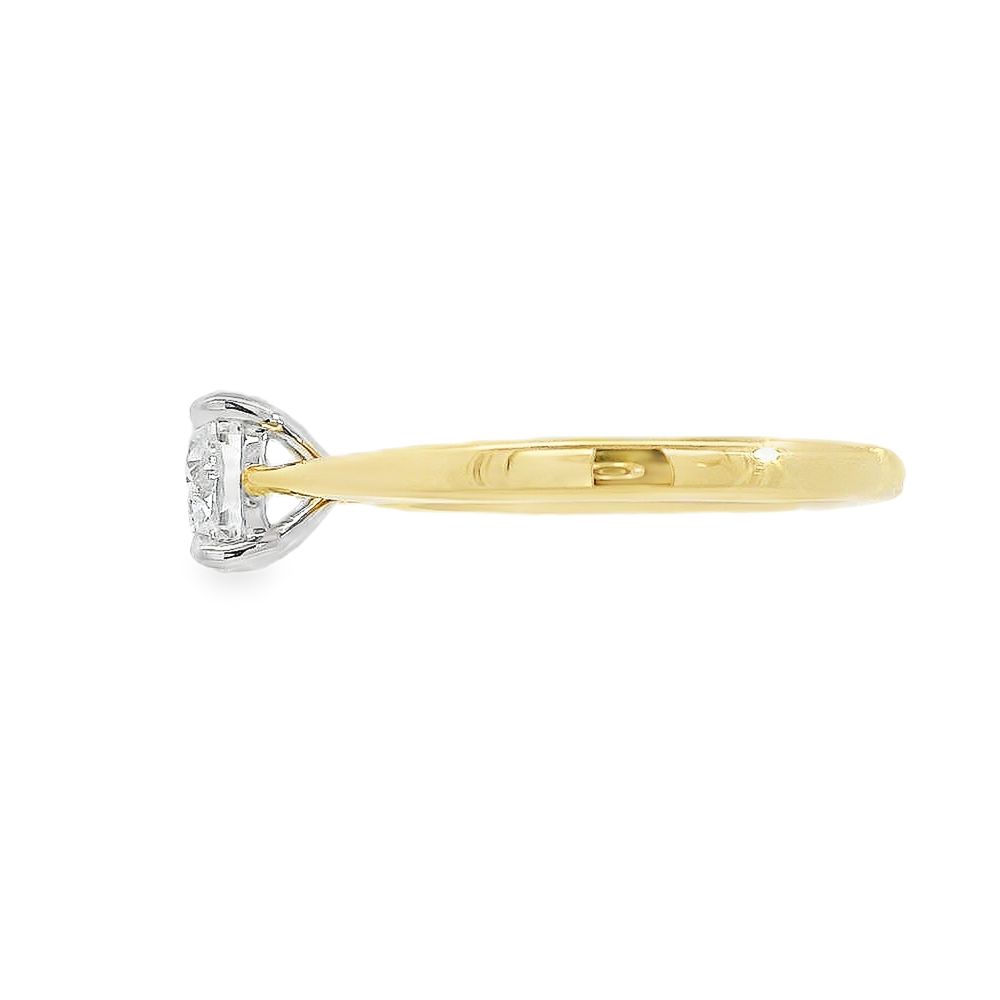 Round Brilliant Cut Single Stone 1.05ct Lab Grown Diamond, 18ct Yellow Gold And Platinum