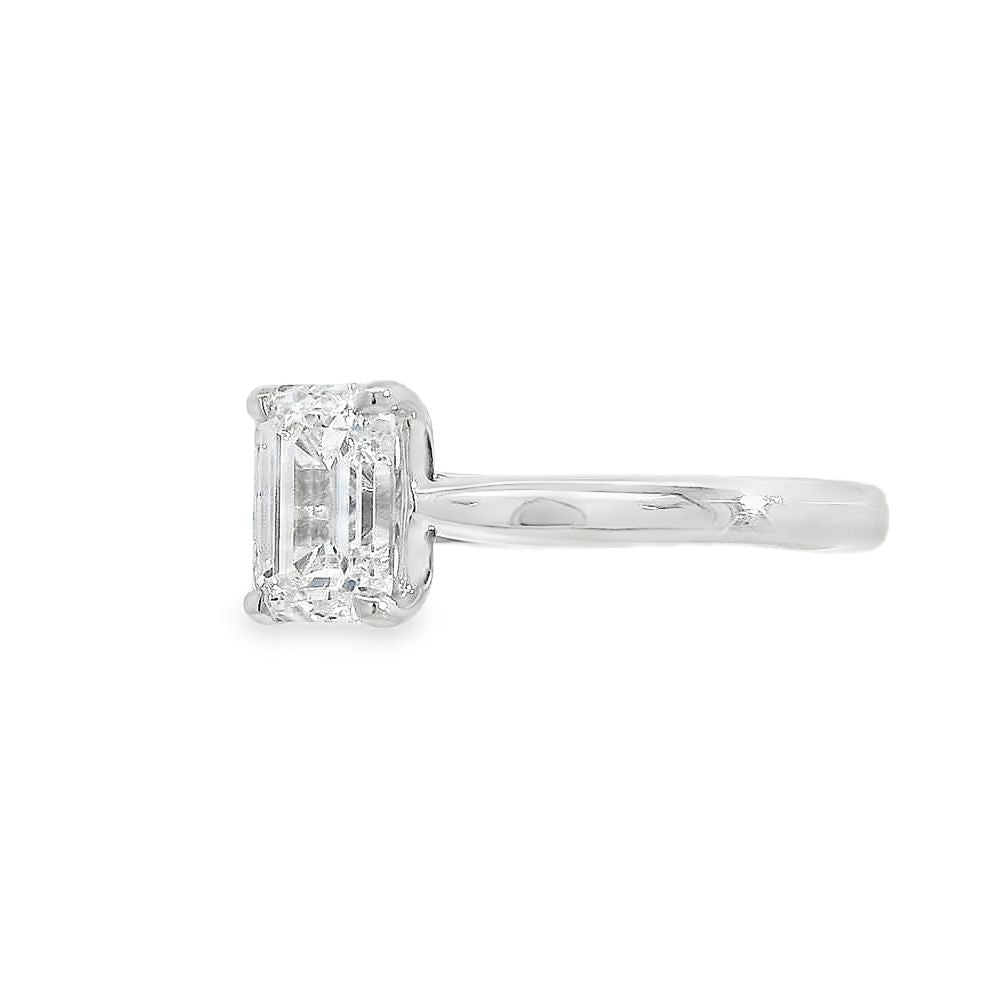 Emerald Cut Single Stone 1.03ct Lab Grown Diamond, Platinum