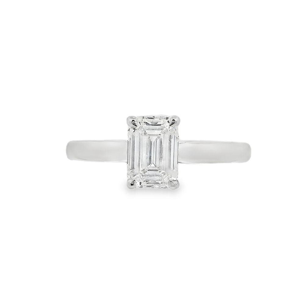 Emerald Cut Single Stone 1.03ct Lab Grown Diamond, Platinum