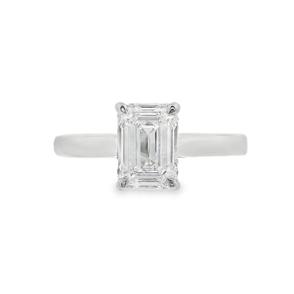 Emerald Cut Single Stone 1.51ct Lab Grown Diamond, Platinum