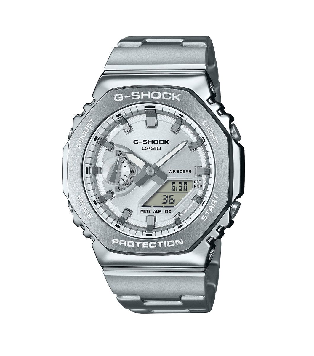 G-SHOCK Metal Covered 2100 Series Silver Watch GM-2110D-7AER
