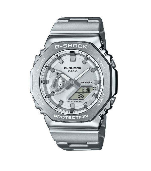 G-SHOCK Metal Covered 2100 Series Silver Watch GM-2110D-7AER