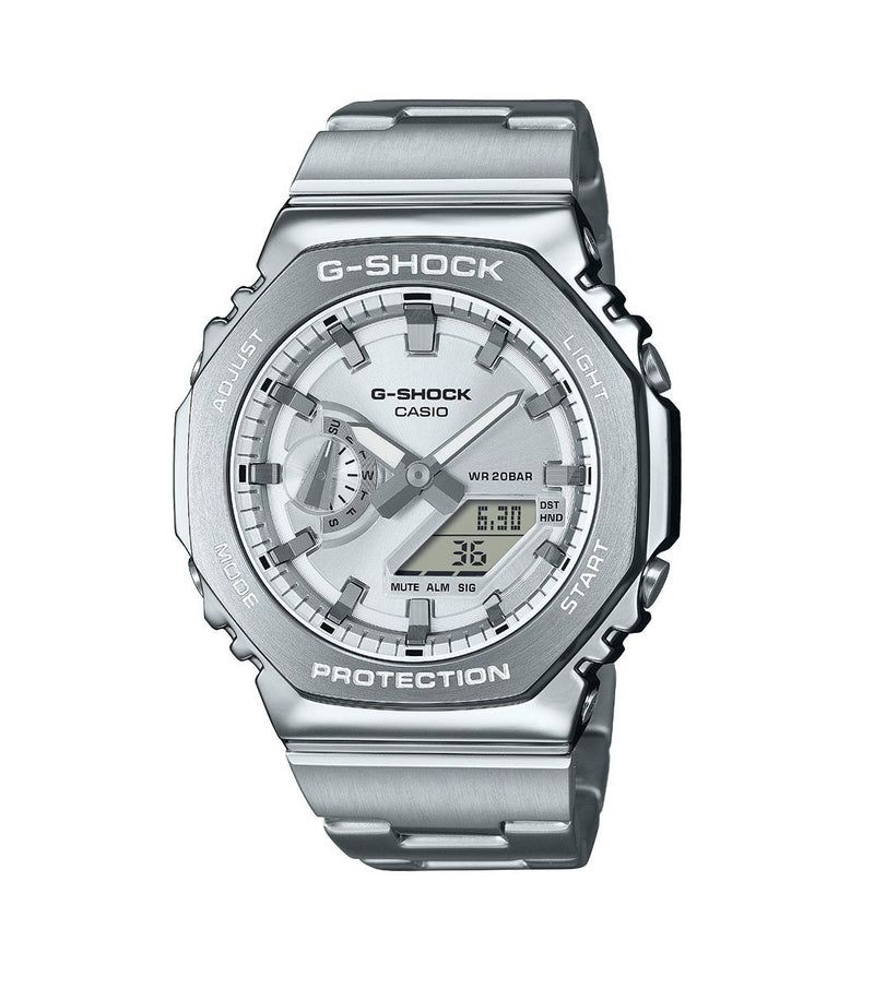 G-SHOCK Metal Covered 2100 Series Silver Watch GM-2110D-7AER