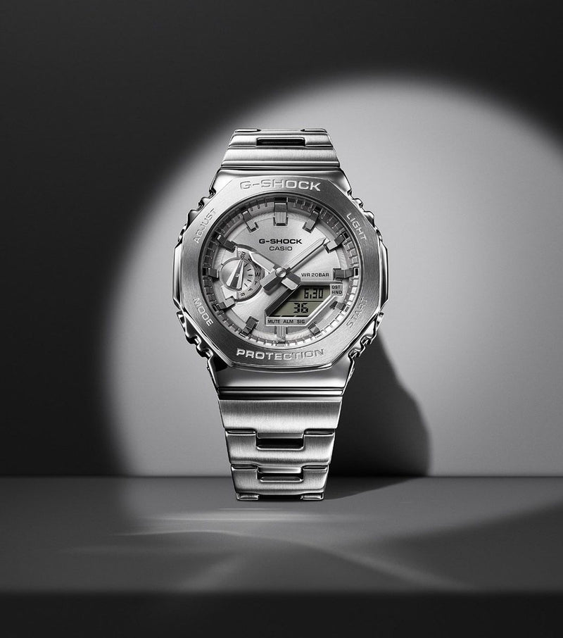 G-SHOCK Metal Covered 2100 Series Silver Watch GM-2110D-7AER