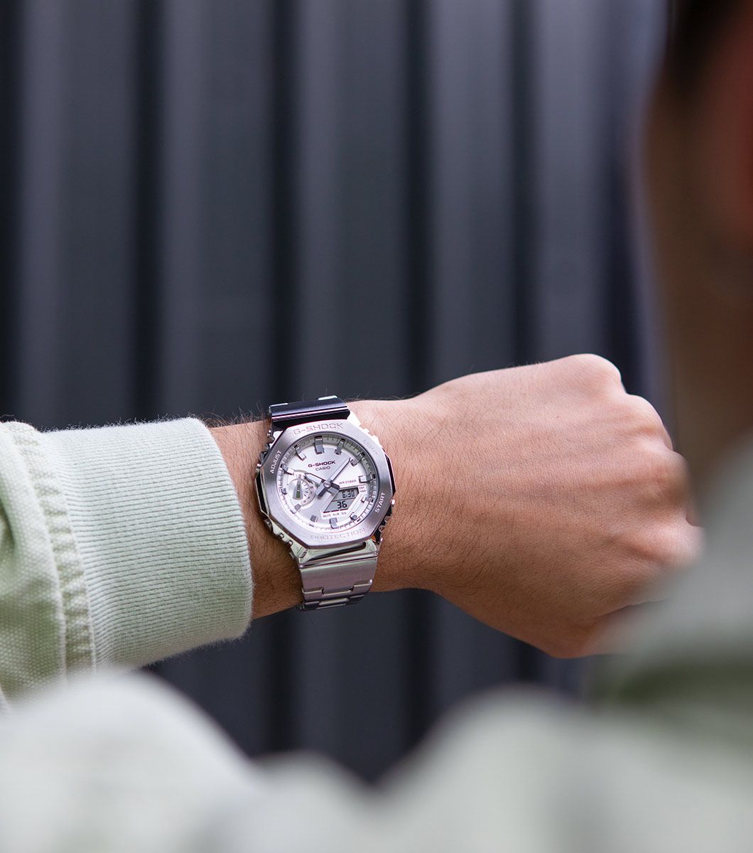 G-SHOCK Metal Covered 2100 Series Silver Watch GM-2110D-7AER