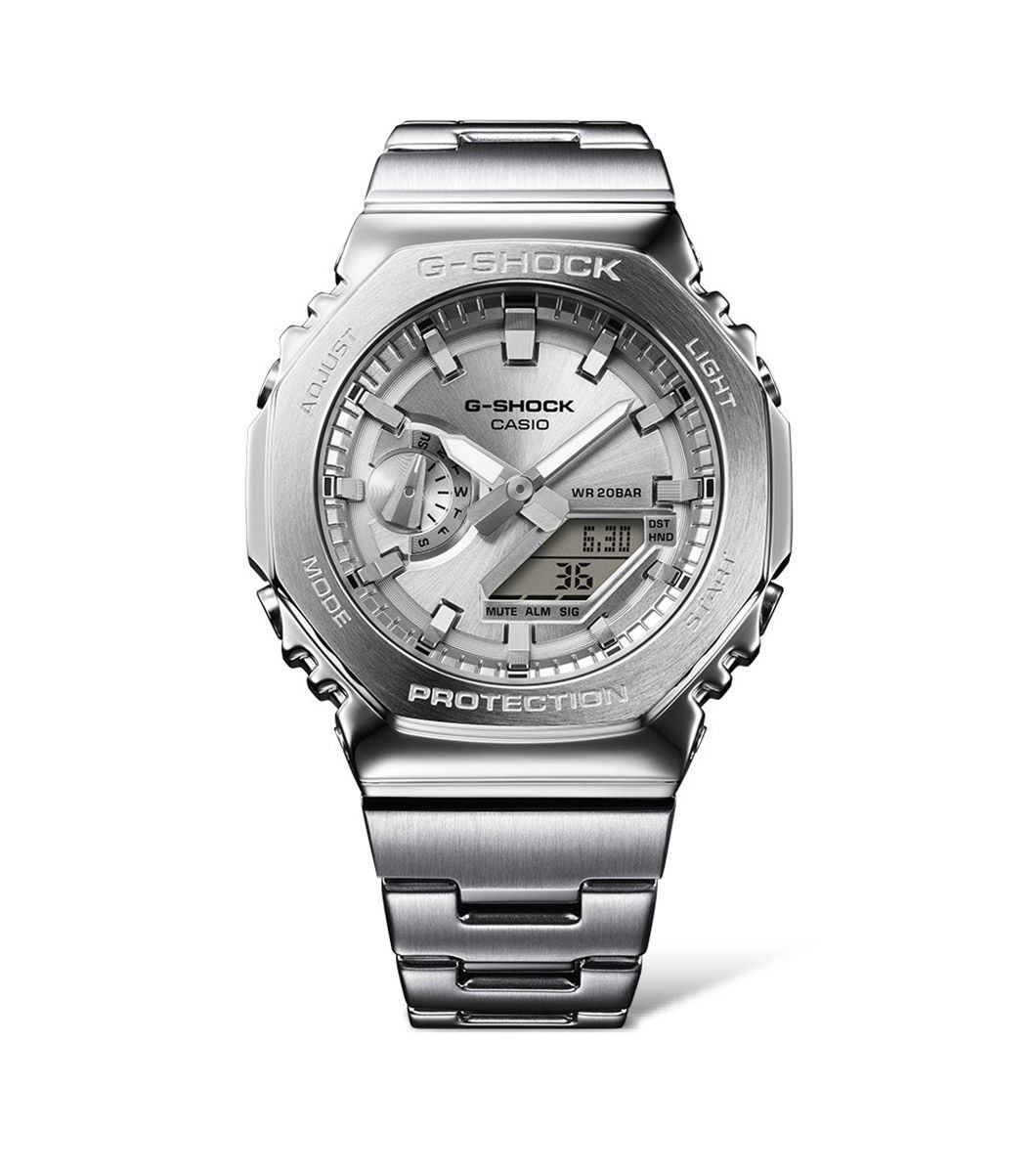 G-SHOCK Metal Covered 2100 Series Silver Watch GM-2110D-7AER