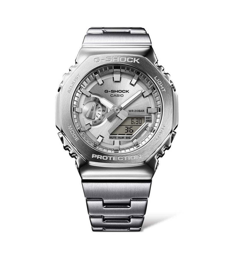 G-SHOCK Metal Covered 2100 Series Silver Watch GM-2110D-7AER
