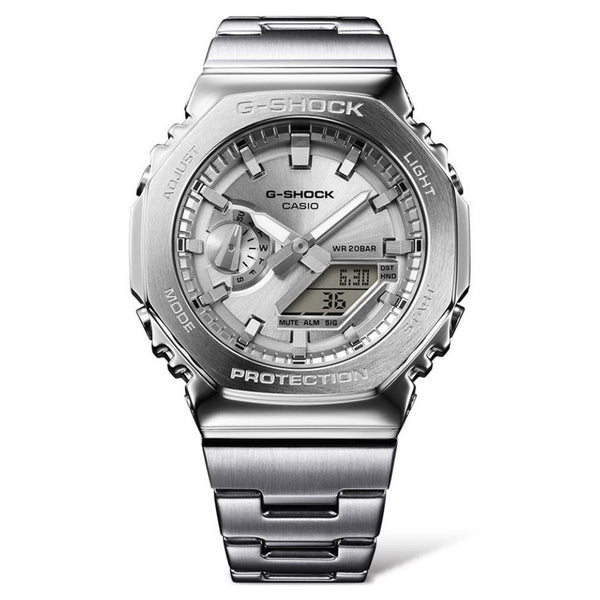 G-SHOCK Metal Covered 2100 Series Silver Watch GM-2110D-7AER