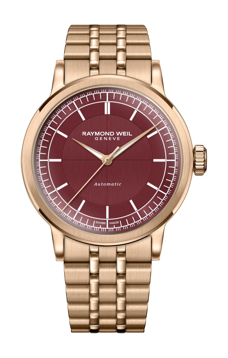 Raymond Weil Millesime Automatic Burgundy & Rose 35mm Watch 2125-P5-45001