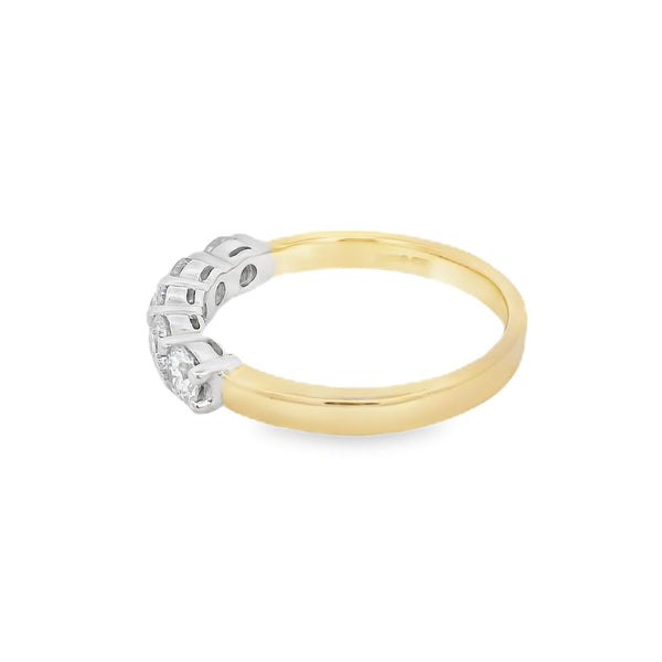 18ct Yellow Gold 5 Stone Diamond 0.75ct Ring