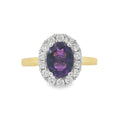 Amethyst & Diamond 18ct Yellow Gold Ring