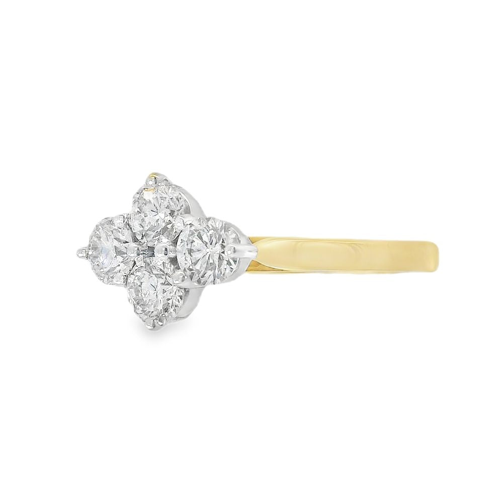 Diamond 4 Stone 1.08ct 18ct Yellow Gold Ring