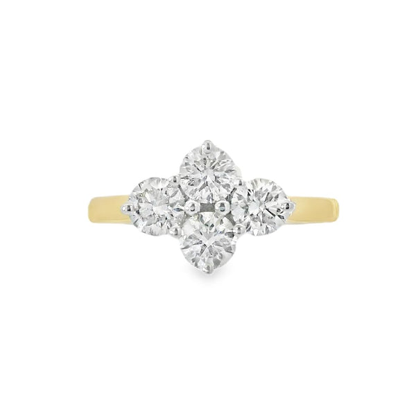 Diamond 4 Stone 1.08ct 18ct Yellow Gold Ring