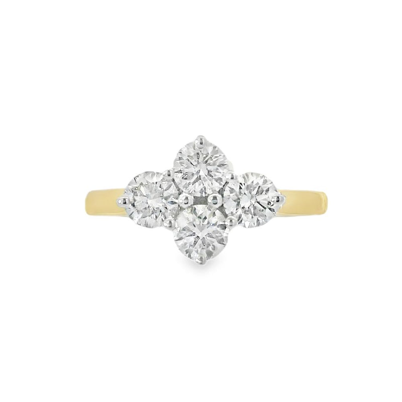Diamond 4 Stone 1.08ct 18ct Yellow Gold Ring