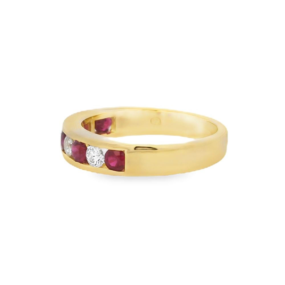 Ruby & Diamond 18ct Yellow Gold Eternity Ring