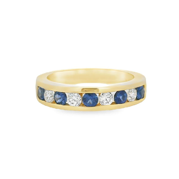 Sapphire & Diamond 18ct Yellow Gold Eternity Ring