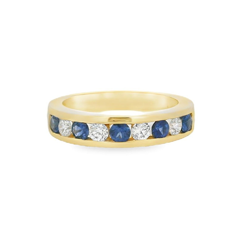 Sapphire & Diamond 18ct Yellow Gold Eternity Ring
