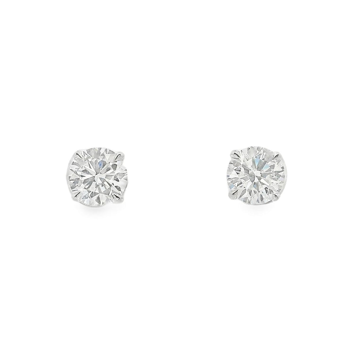 Lab Grown 2.00ct Diamond Single Stone Stud Platinum Earrings