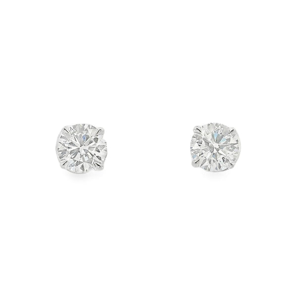 Lab Grown 2.00ct Diamond Single Stone Stud Platinum Earrings