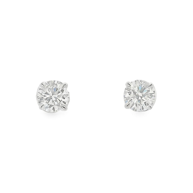 Lab Grown 2.00ct Diamond Single Stone Stud Platinum Earrings