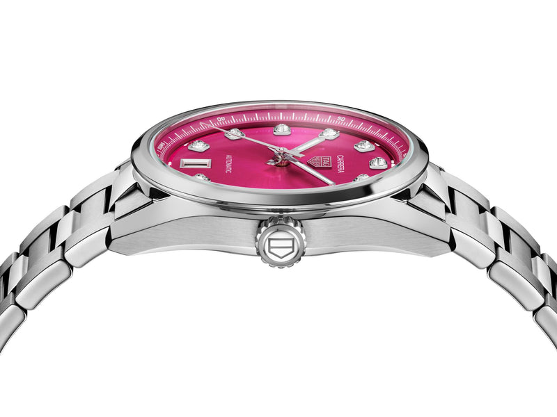 Tag Heuer Carrera Date Automatic Pink Diamond Dial 36mm Watch WBN2318.BA0001