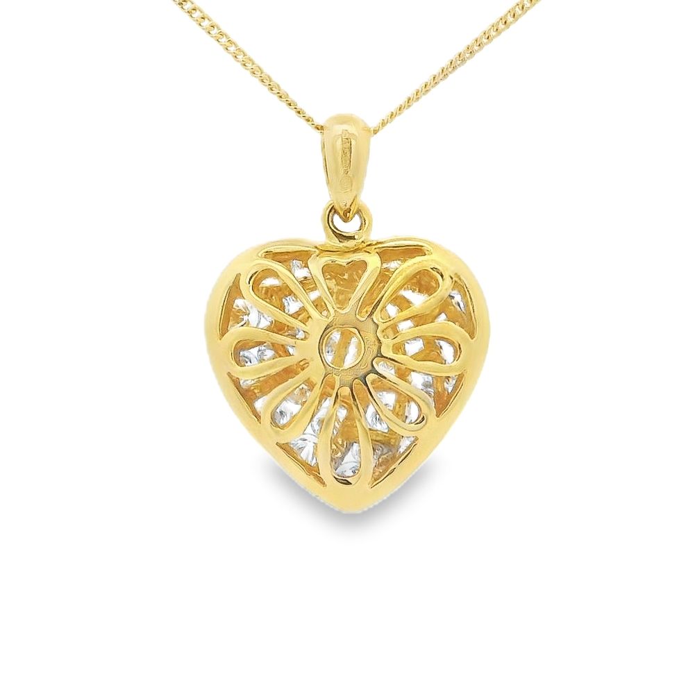 Diamond Heart Shaped 1.30ct 18ct Yellow Gold Pendant