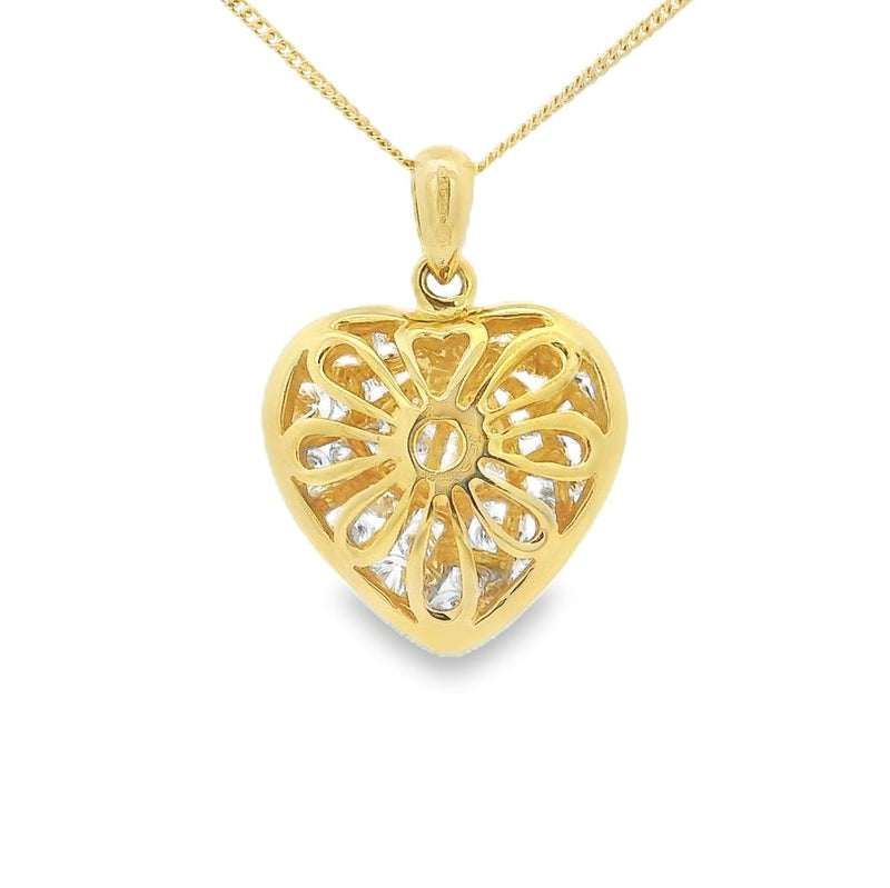 Diamond Heart Shaped 1.30ct 18ct Yellow Gold Pendant