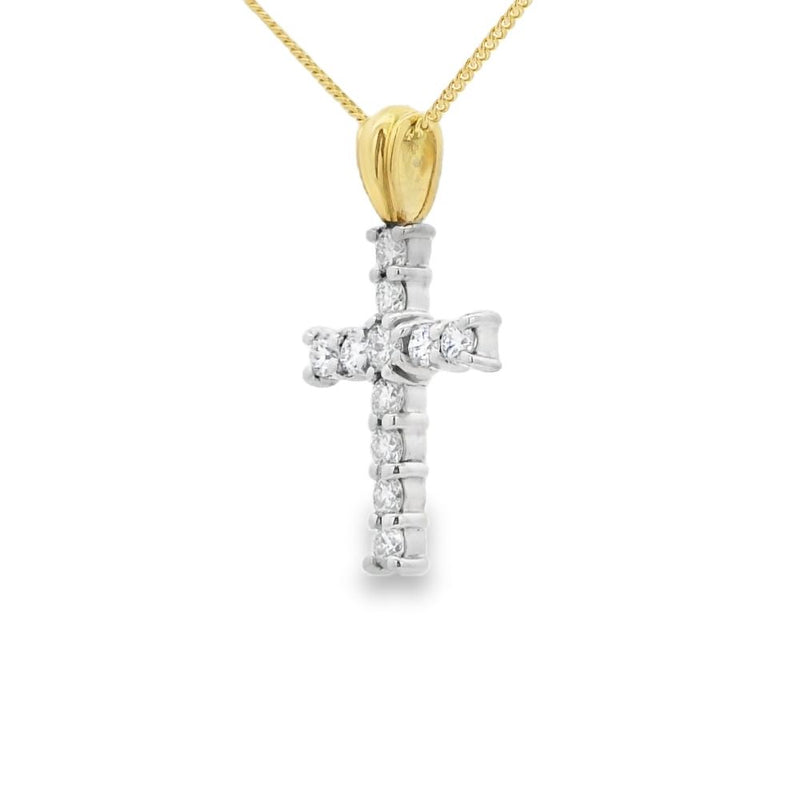 Diamond Cross 0.51ct 18ct Yellow & White Gold Pendant