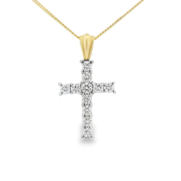 Diamond Cross 0.51ct 18ct Yellow & White Gold Pendant