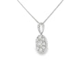 Diamond Oval Shaped 18ct White Gold Pendant