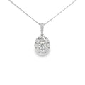 Diamond Oval Shaped 18ct White Gold Pendant