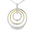 Diamond Triple Circle 18ct White & Yellow Gold Pendant