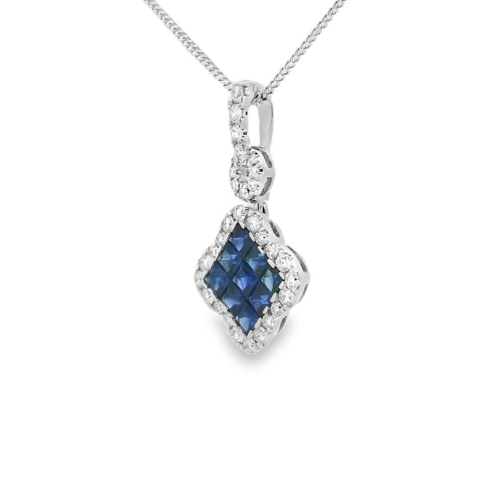 Sapphire and Diamond 18ct White Gold Pendant