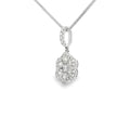 Diamond Flower Shape 18ct White Gold Cluster Pendant
