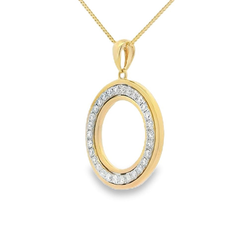 Diamond 18ct Yellow Gold 0.48ct Circle Pendant
