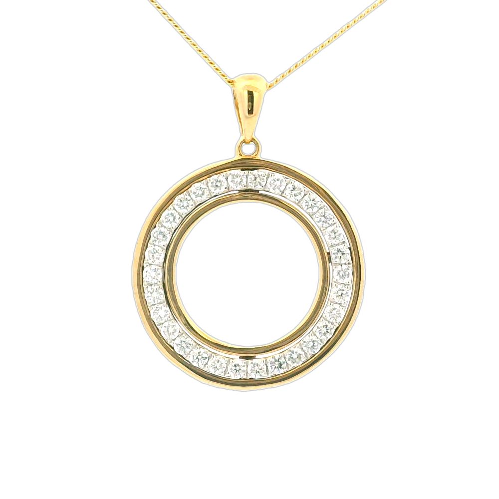 Diamond 18ct Yellow Gold 0.48ct Circle Pendant