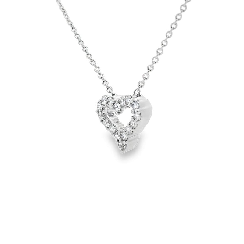 Diamond 18ct White Gold Heart Shape Pendant