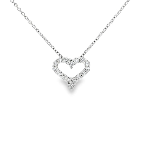 Diamond 18ct White Gold Heart Shape Pendant