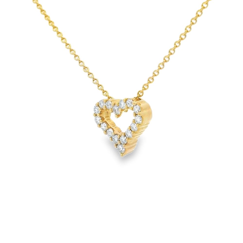 Diamond 18ct Yellow Gold Heart Shape Pendant