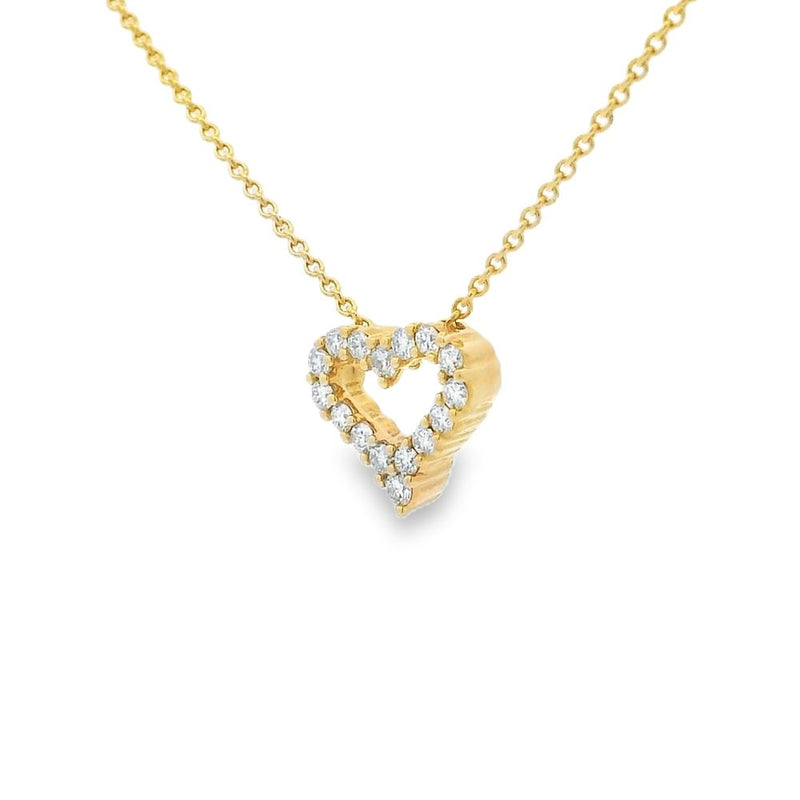 Diamond 18ct Yellow Gold Heart Shape Pendant