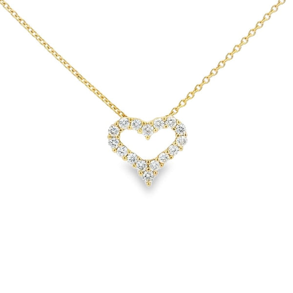 Diamond 18ct Yellow Gold Heart Shape Pendant