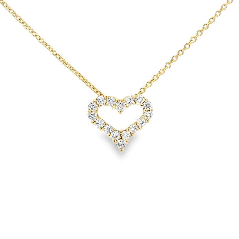 Diamond 18ct Yellow Gold Heart Shape Pendant