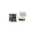 Silver Ailsa Craig Green Granite Cufflinks Square