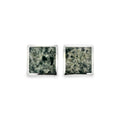 Silver Ailsa Craig Green Granite Cufflinks Square