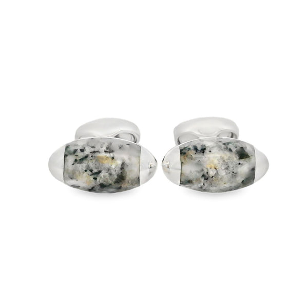 Silver Kemnay Granite Torpedo Cufflinks