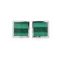 Silver Malachite Square Cufflinks