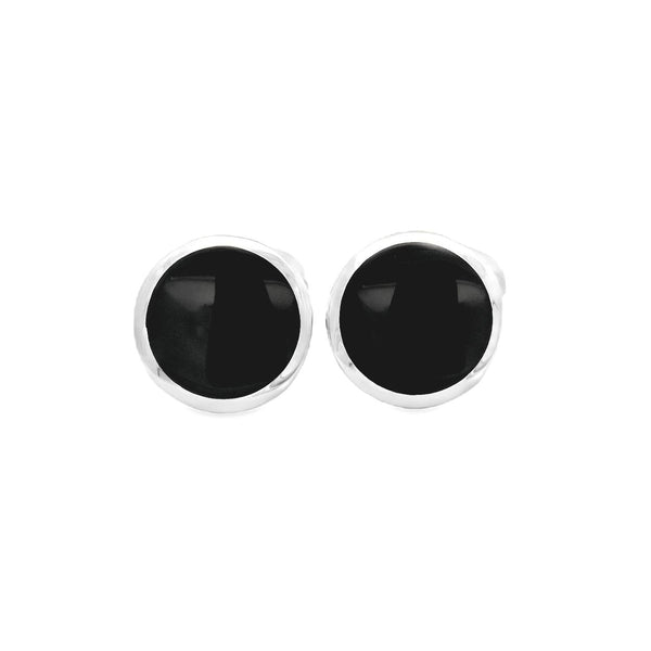 Silver Round Onyx Cufflinks