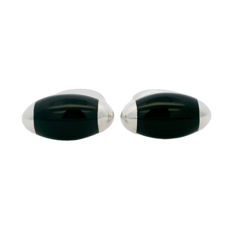 Silver Torpedo Onyx Cufflinks
