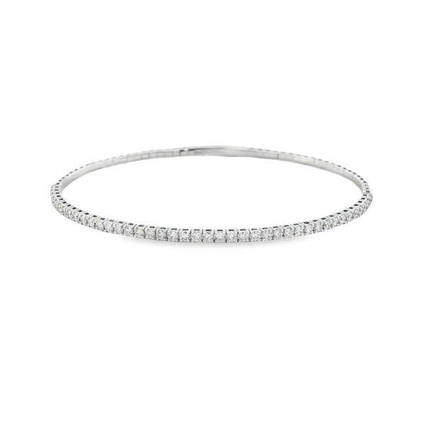 Diamond 18ct White Gold 1.03ct Flexible Bangle