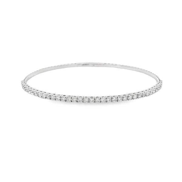 Diamond 18ct White Gold 2.00ct Flexible Bangle